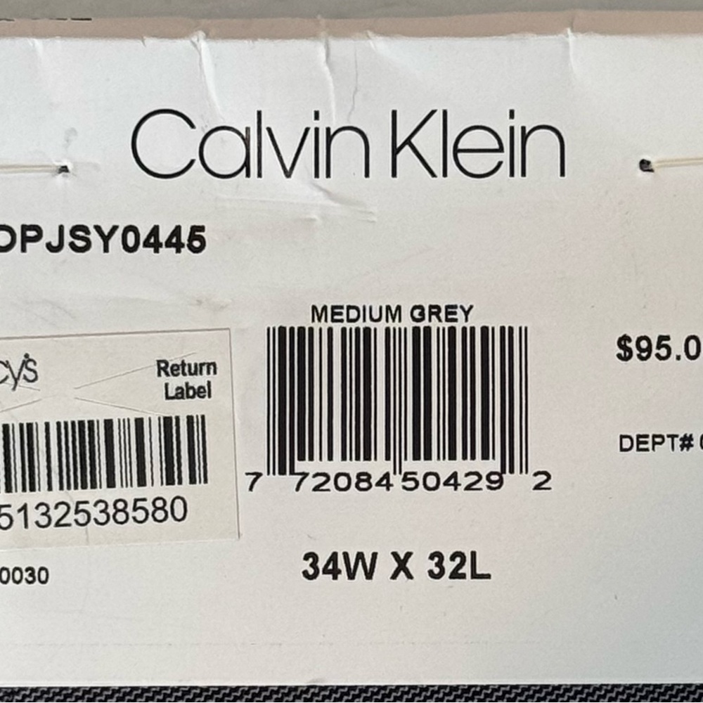 Calvin Klein JEROME Slim Fit Medium Gray Trousers Dress Pants, Size 34W X 32L - Picture 13 of 14